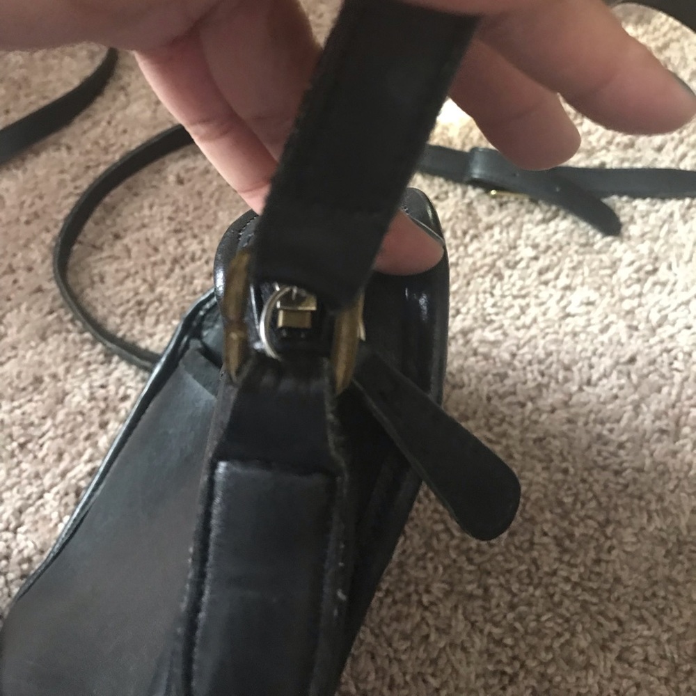 Authentic coach vintage leather black crossbody